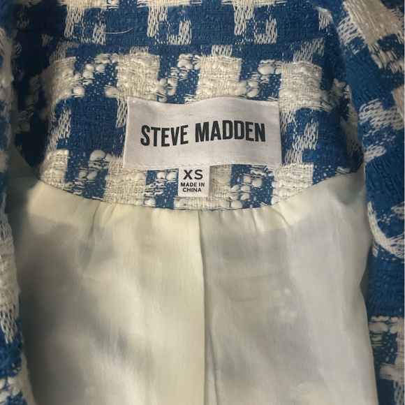 Steve Madden Blue and White houndstooth Blazer - XS - Picture 2 of 5